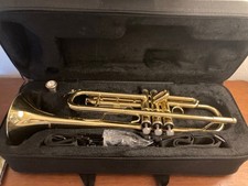 Mendini By Cecilio Bb Standard Trumpet Set for Beginners - Brass Trumpet Gold