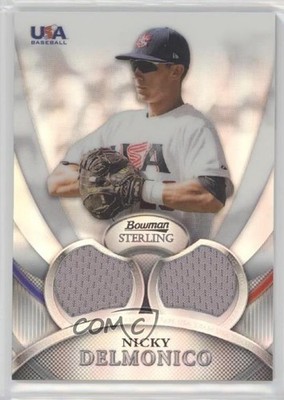 2010 Bowman Sterling USA Baseball Relics Dual Refractor Nick Delmonico Nicky 0af