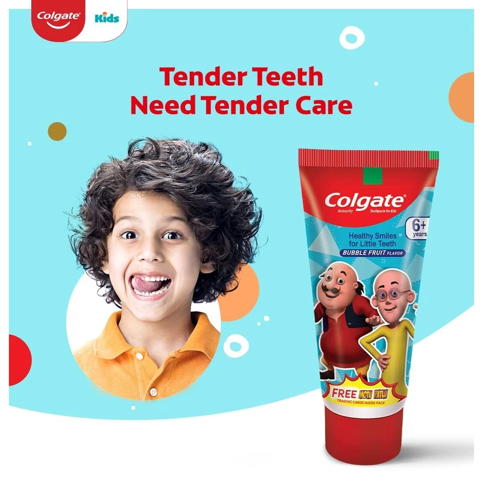 Colgate Kids Toothpaste Bubble Fruit Flavour helps children fight cavities 80gm - Image 2 of 4