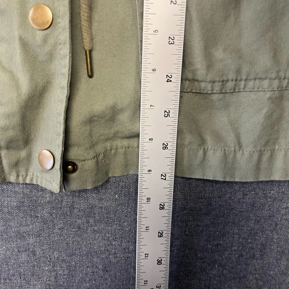 Chaqueta para mujer Forever 21 talla M verde utilitaria anorak con capucha cordón ropa de trabajo Foto 4 de 4