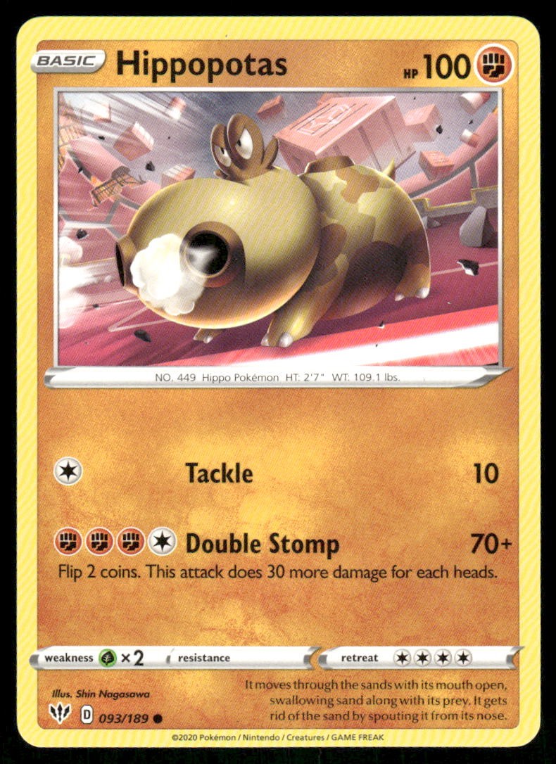 Hippopotas 093/189 - Darkness Ablaze - Common NM