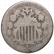 1867 USA Shield Nickel 5 Cents Coin – Cupronickel