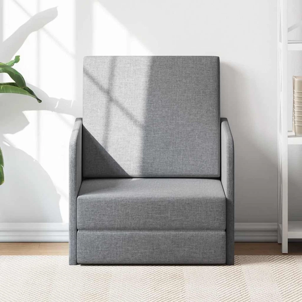 Fauteuil convertible pour salon bureau 59,5x72x72,5 cm Tissu Gris clair vidaXL - Photo 1/1