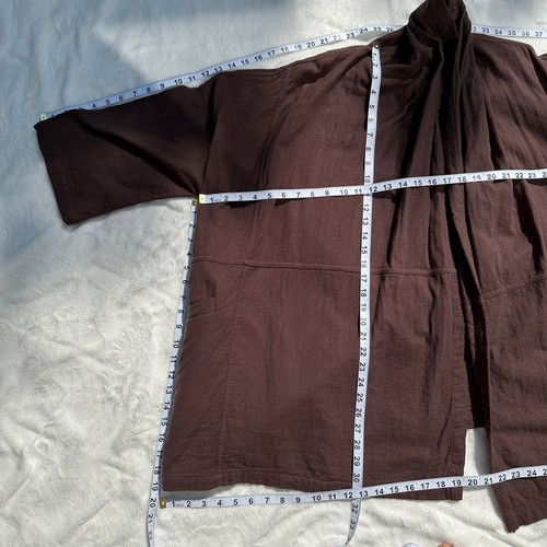 Atelier Delphine Haori Jacket 100% Cotton Cool Plum Brown Wren Size XS EUC $400 - Picture 15 of 21