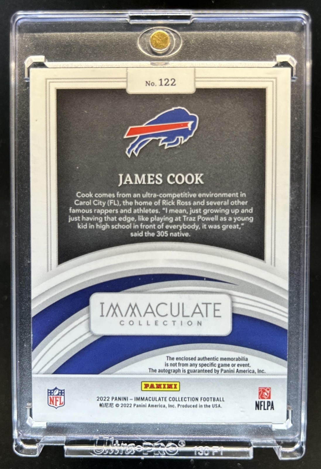 2023 Immaculate James Cook 2022 Football Signature Patches Rookie Gold Auto #/25 view 2