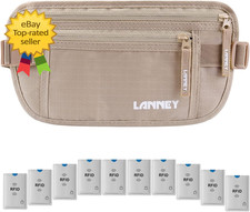 Money Belt Travel Wallet Hidden Slim RFID Blocking Waist Pouch for Men Women