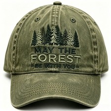 May The Forest Be With You Embroidered Baseba...