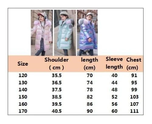 Girls Winter Warm Coat Hooded Faux Fur Parka Kids Travel School Jackets Outwear - Image 2 of 4