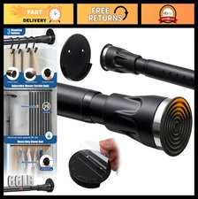 Adjustable Shower Curtain Rod - 3-in-1 No Drill, Heavy Duty Rustproof Tension Ro