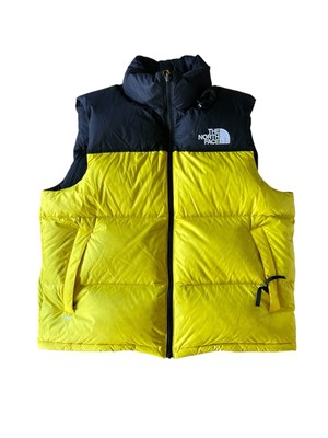 Vtg TNF The North Face 700 Down Puffer Gilet, Yellow/Black, XL