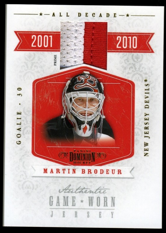 10-11 Panini Dominion MARTIN BRODEUR All Decade GW Jersey NJ