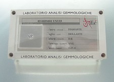 Diamante Investimento brillante ct. 0,25 color D-E, VVS certificato gemm. Gia
