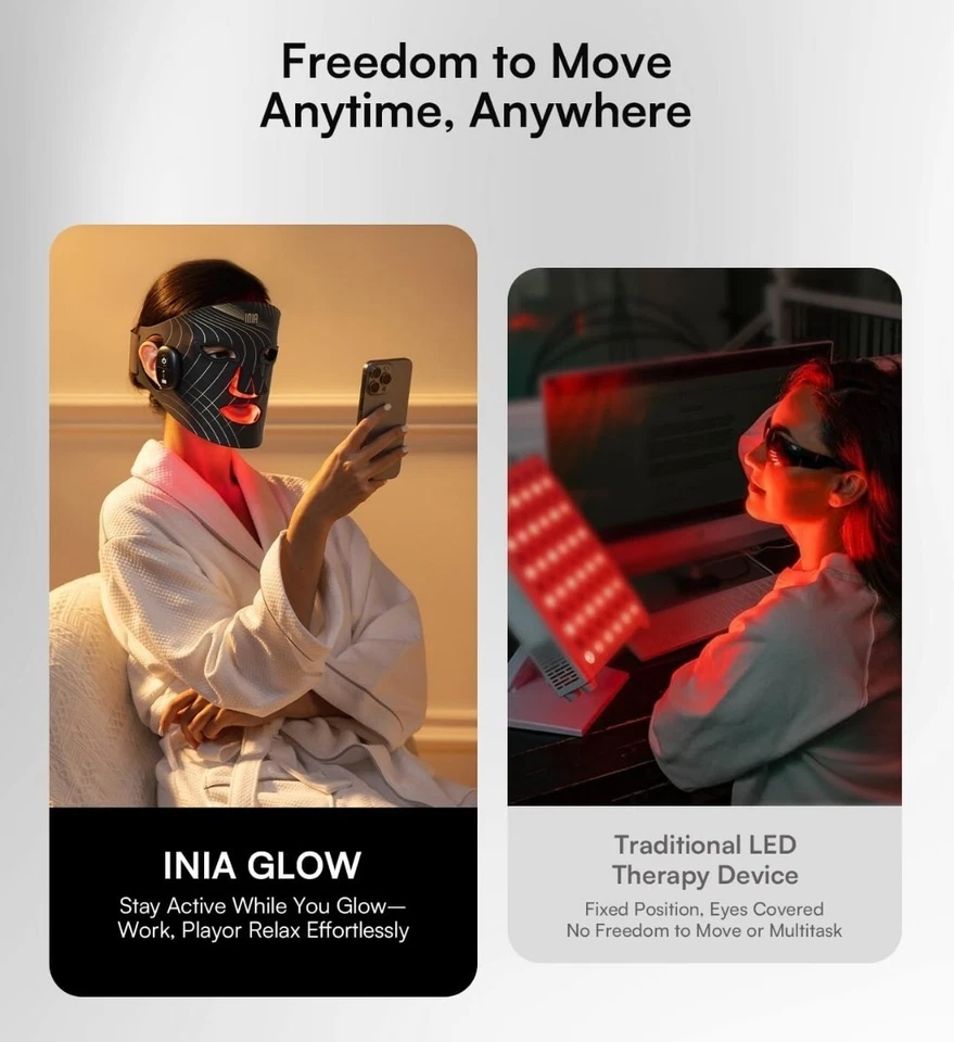 INIA MASK Wireless Red Light Therapy Mask New Sealed Box - Image 4 of 4