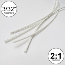 3/32" ID White Heat Shrink Tube 2:1 ratio wrap 6x9"  4 ft inch/feet/to 2.5mm