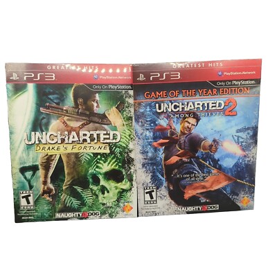 Uncharted Drakes Fortune Uncharted 2 Among Thieves Cardboard Sleeve PS3 Sealed