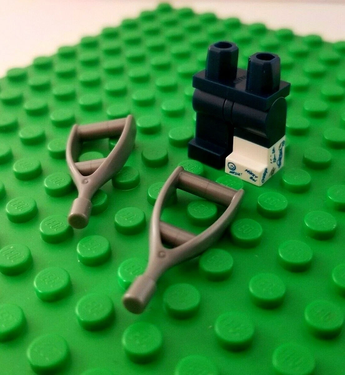 New LEGO Minifigure Legs Cast with Writing Crutches Body Part