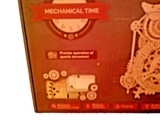 Robotime ROKR Owl Clock LK503 Battery Driven Mechanical Gears 3D Wooden DIY Kit