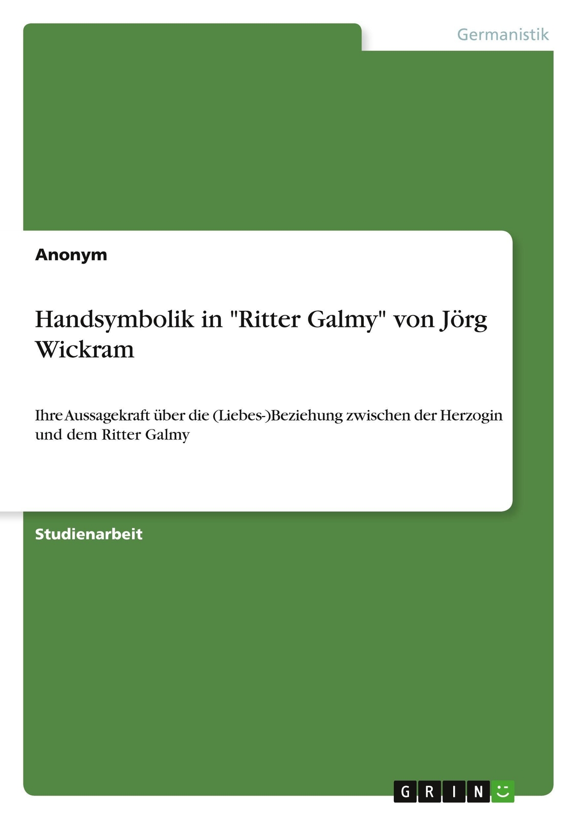 Thumbnail - Anonymous | Handsymbolik In Ritter Galmy Von Jörg Wickram |