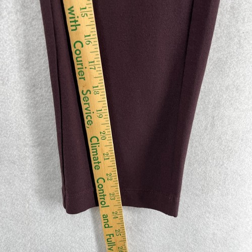 EILEEN FISHER Pants 2XS Washable Stretch Crepe Cropped Elastic Waist Cassis - Picture 14 of 16