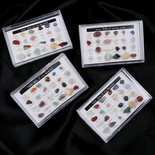 Set of 24 Healing Crystal Natural Gemstone Reiki Chakra Collection Stone Kit Box - Picture 11 of 17