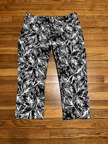 Apt 9 Essentials Slim Capri Pants Womens Size 8 Black White Abstract Cropped  | eBay
