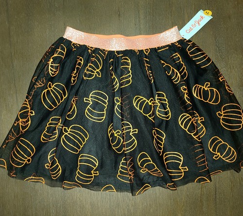 NEW GIRLS CAT & JACK HALLOWEEN PUMPKIN TULLE TUTU SKIRT SIZE L 10-12 - Picture 2 of 3