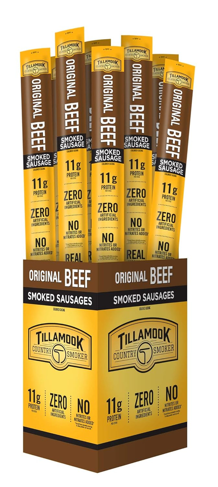 Настоящие копченые колбаски из твердых пород дерева Tillamook Country Smoker, Оригинальная говядина, 1,25 унции