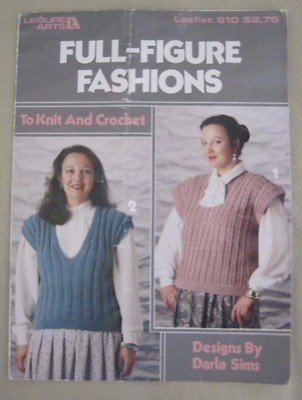 Minerva Full Figure Fashions Plus Knitting & Crochet Manual Patterns Leaflet 610