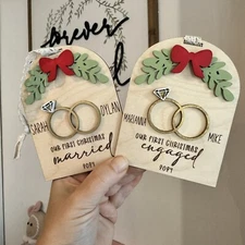 DIGITAL SVG Laser Cut File Our First Family Engaged/ Married  Glowforge Xtool +