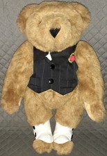 The Vermont Teddy Bear Company 16" Brown Jointed Stuffed Plush Teddy Bear Tuxedo