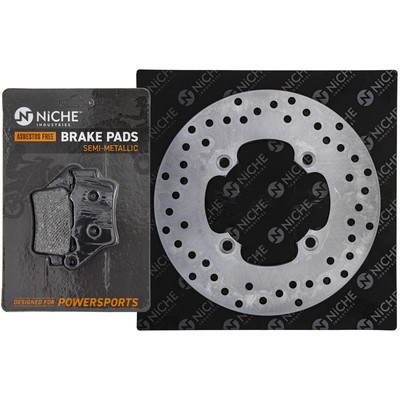 NICHE Rear Right Brake Rotor Pad Kit for Honda 43251-MCZ-003 Semi Metallic