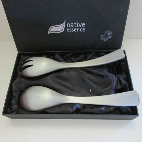 NATIVE ESSENCE Whale Design TRIBAL STYLE METAL SALAD SERVERS Spoon & Fork - Picture 3 of 8