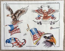 Tattoo Studio Shop Flash Single American Bald Eagle Eric Iovino 11" X 14" Print