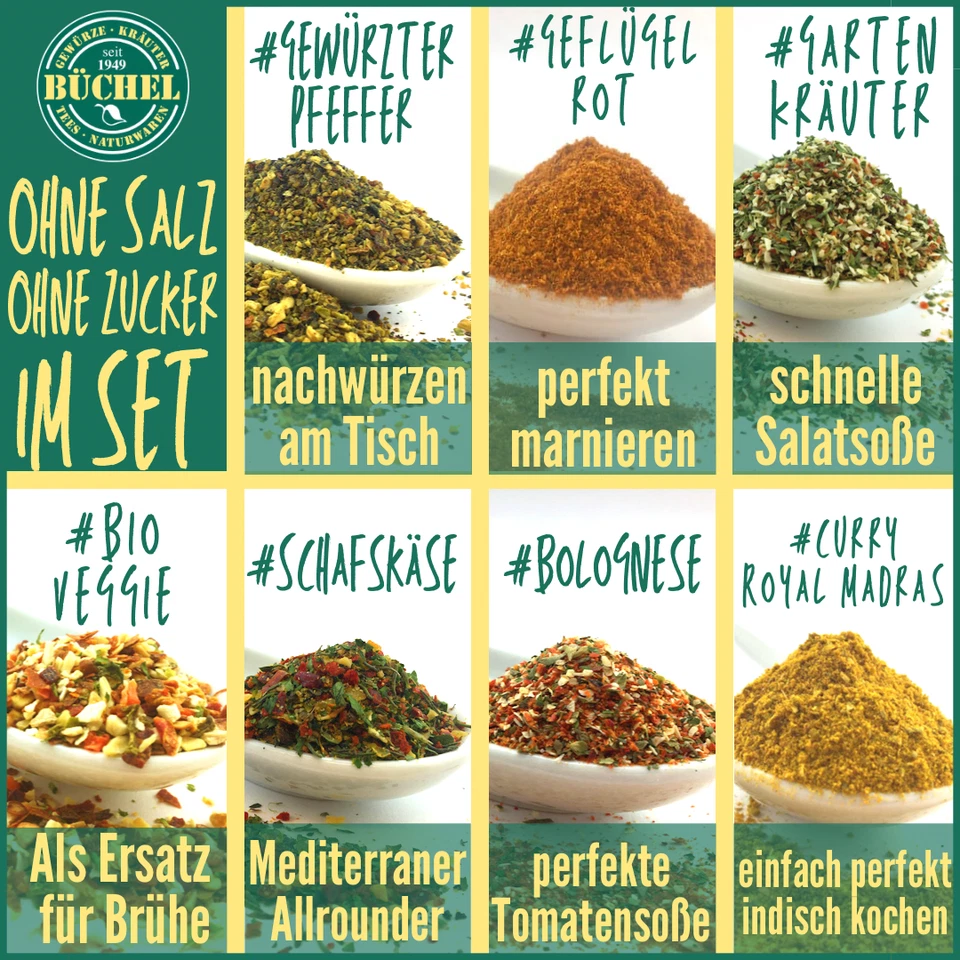 GEWÜRZE BÜCHEL Set di spezie 0,65 kg senza sale e senza zucchero ma con gusto 100% 0 0