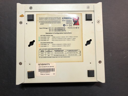 Kingston 10/100TX Workgroup Dual Speed KND800TX Fast Etherx Hub 8 Port - Picture 5 of 12