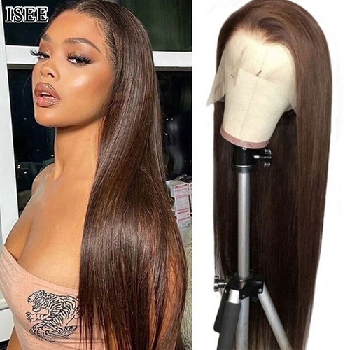 Straight Human Hair Wigs 180% Colored Human Hair Lace Frontal Closure Wig - Bild 7 von 12