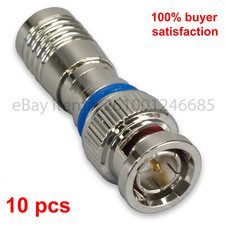 10 BNC COMPRESSION COAX CONNECTOR RG59 CABLE CCTV MALE