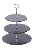 Platters Slate 3-tier Cake Stand/chrome, Black. Free Delivery Platters Slate 3-tier Cake Stand/chrome, Black. Free Delivery