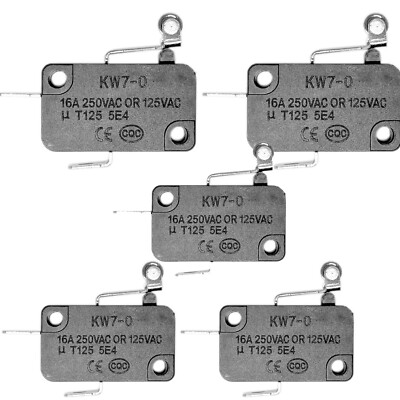 #ad 5pcs Electric Micro Switch Roller Lever Arm 16A 250VAC Normally Open Close $11.99
