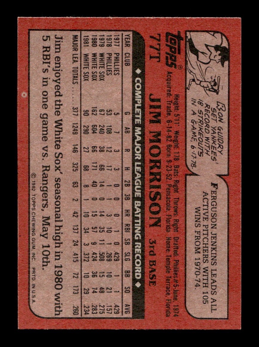 1982 Topps Traded 1-132 EX-MT/NM Pick From List All PICTURED - Picture 421 of 501