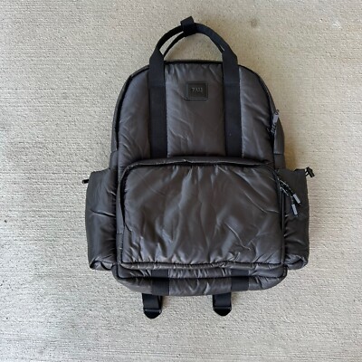 NWOT 7AM Enfant  The Sydney  Diaper Backpack Black Vegan Leather Baby Bag
