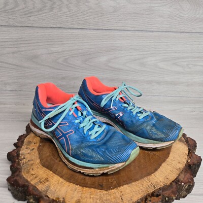 Asics Womens Gel Nimbus 19 T750N Blue Running Shoes Lace Up Low Top Size 10