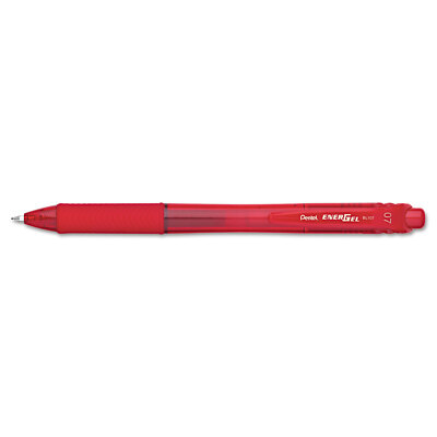Pentel EnerGel-X Retractable Roller Gel Pen .7mm Red Barrel/Ink Dozen BL107B