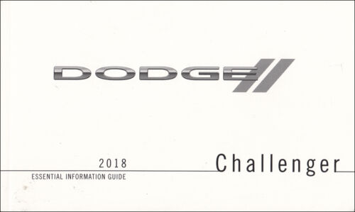 2018 Dodge Challenger Propriétaire Opérateur Manuel Essentiel Information Guide - Afbeelding 1 van 2