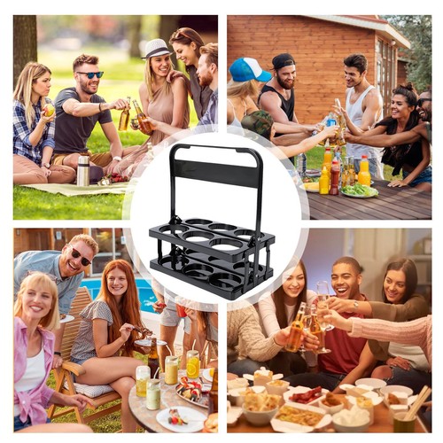 Foldable Drink Carrier 6 Bottles Beer Bottle Carrier with Handle - Picture 10 of 13