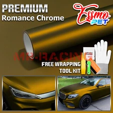 ESSMO PET Romance Chrome Bond Gold Auto Car Vehicle Vinyl Wrap Decal Sticker