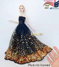 Handmade 11.5'' Fashion Doll Long Dress For Nuface FR Fashion Royalty Silkstone
