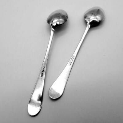 Federal Teaspoons Pair Coin Silver Samuel Richards Phila 1795 Mono