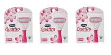 Wilkinson by Schick Quattro for Women Refill Blade Cartridges, 3 Count (3 pack)