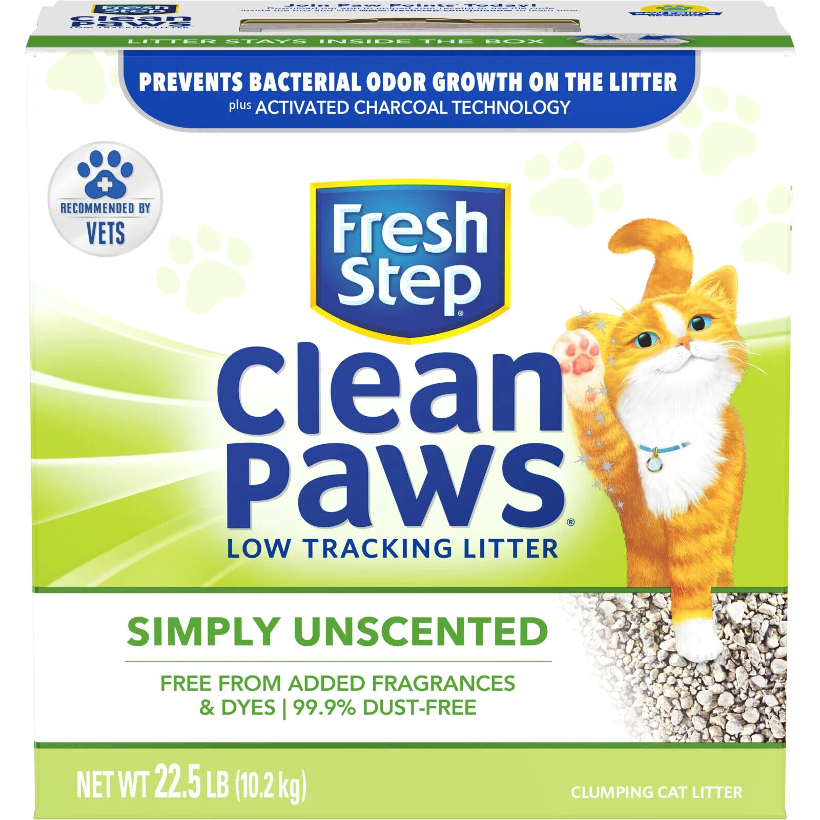 Fresh Step Clean Paws Unscented Clumping Cat Litter 22.5 lb Fresh stock